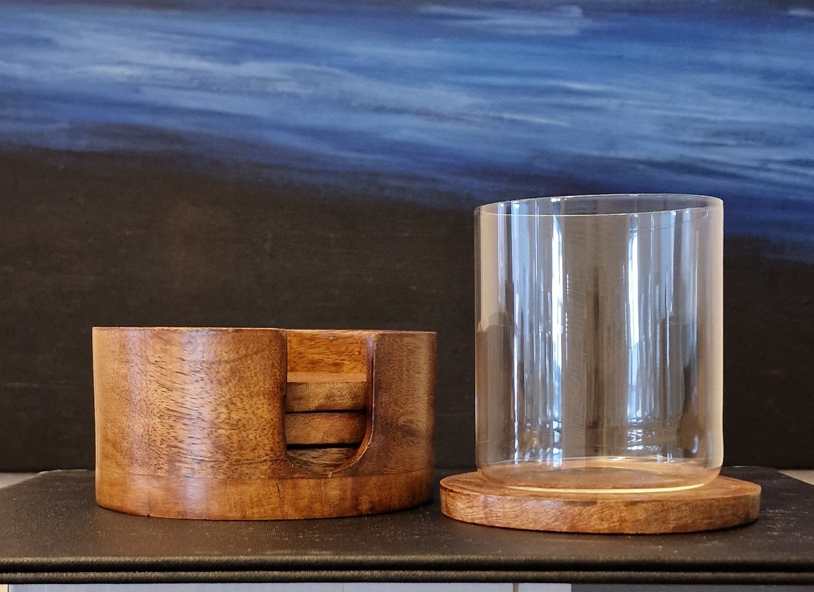 Onderzetter in hout met houder - Image 2