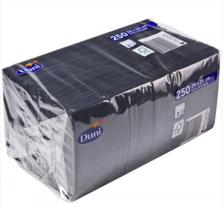 Cocktailservet 3-laags zwart 250 stuks - Image 2